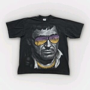 Scarface Tony Montana Shaka Wear Graphic Tee Shirt Mens Sz XL Black Heavy Cotton